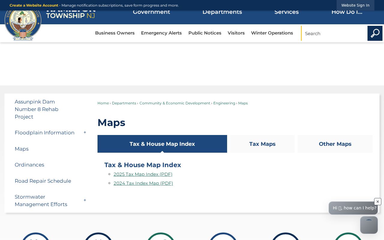 Hamilton Township ZIP code directory view of township maps access