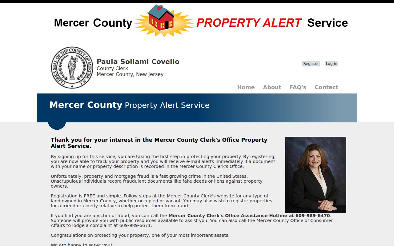 Hamilton Township neighbors illustration of Mercer Property Alert registration