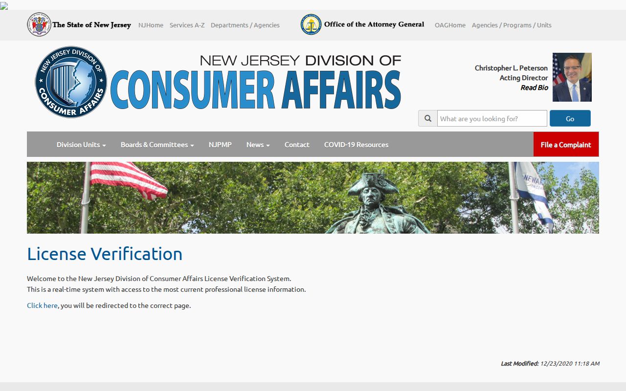 Hamilton Township resident lookup illustration of New Jersey professional license verification
