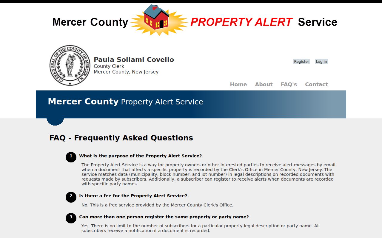Hamilton Township neighbors illustration of the Mercer Property Alert FAQ